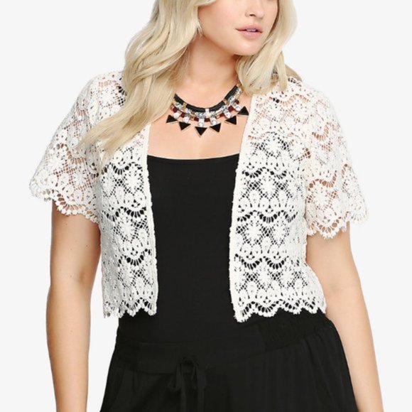 torrid Sweaters - *HOST PICK* Torrid 2/3 lace short sleeved shrug